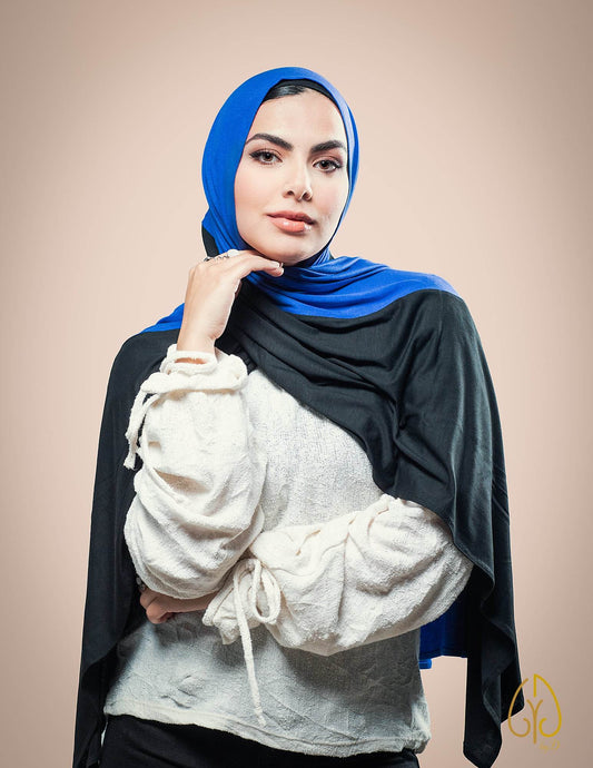 Royal Blue × Black - By.D Scarves