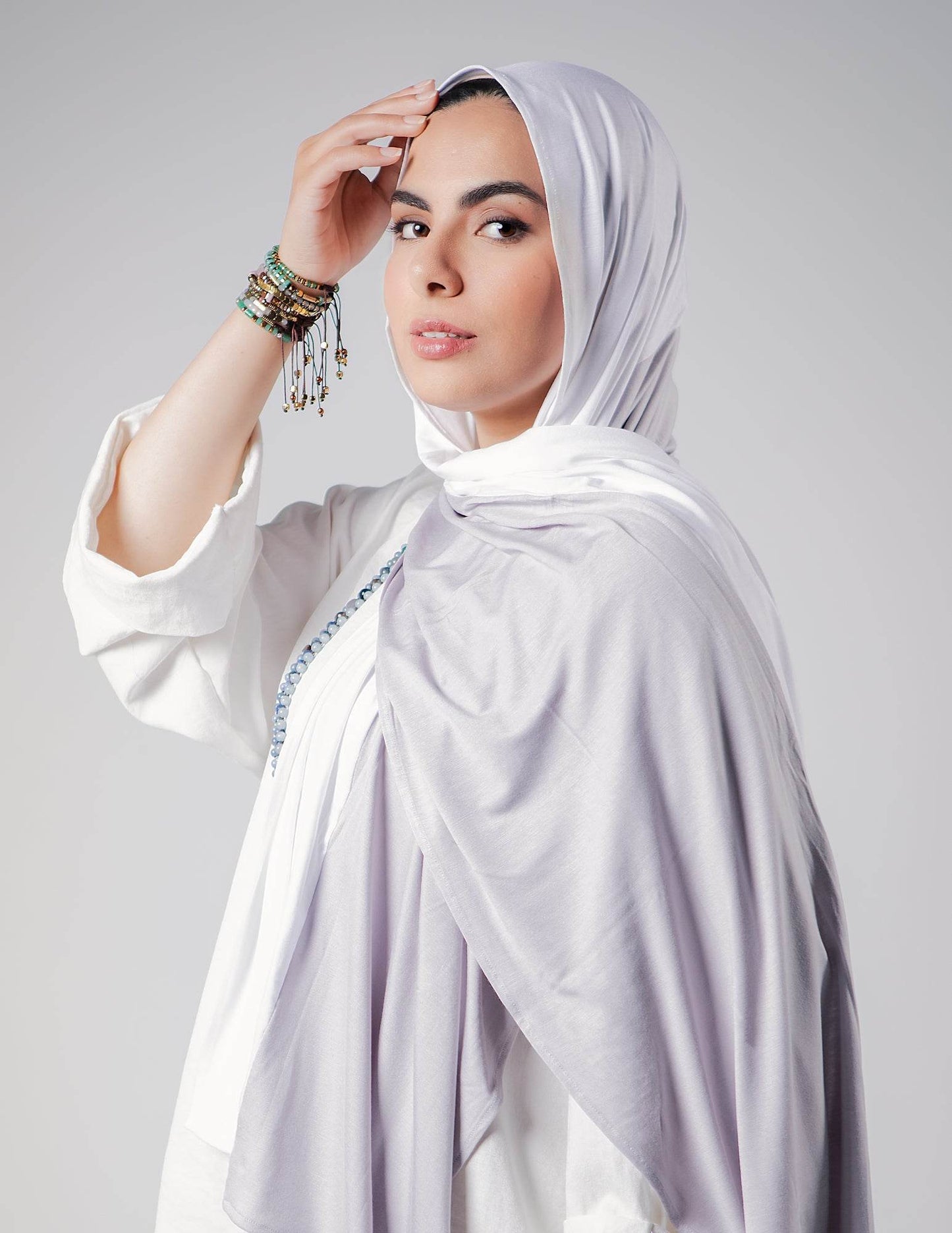 Light Grey / White - By.D Scarves