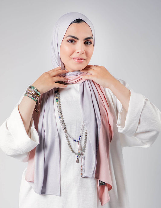 Light Grey / Powder Rose - By.D Scarves