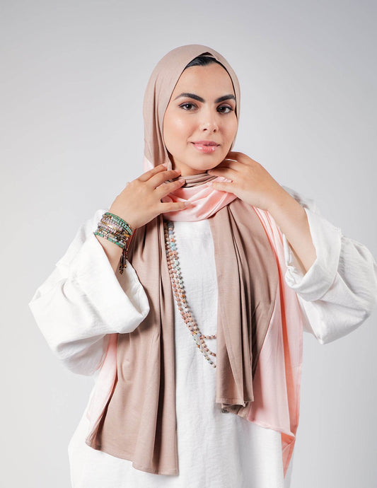 Nude Beige / Powder Rose - By.D Scarves