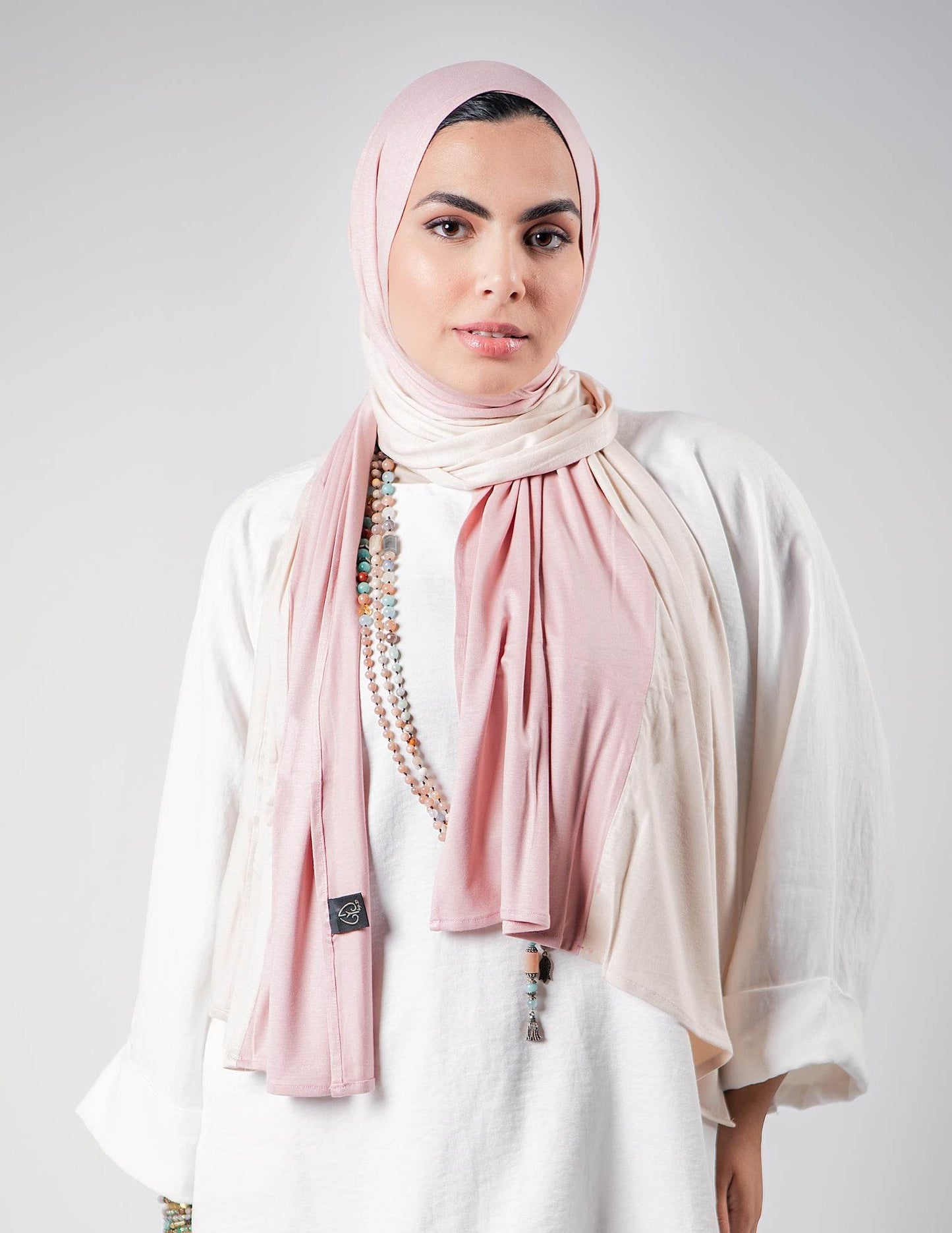 Creme / Powder Rose - By.D Scarves