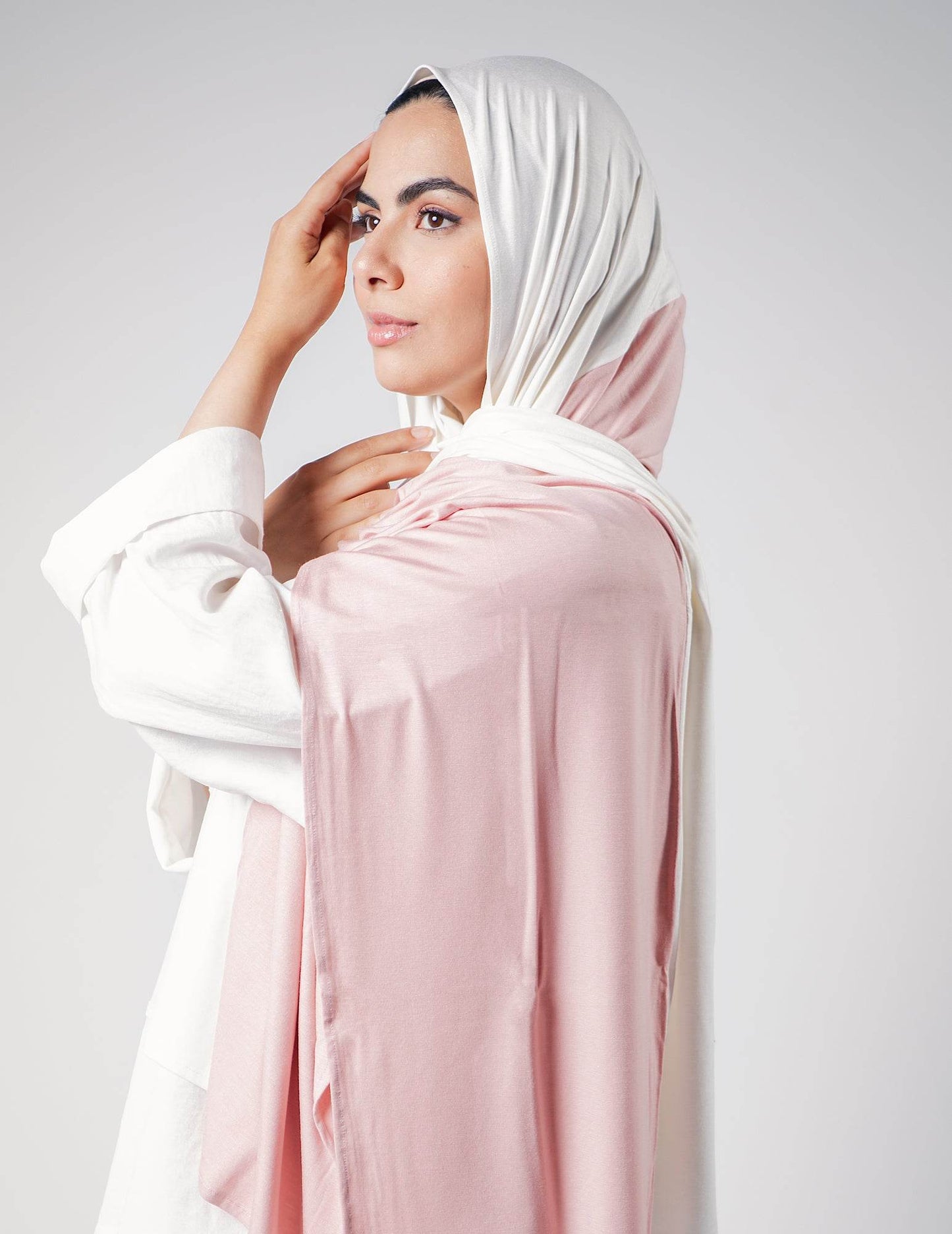Pearl White / Powder Rose - By.D Scarves
