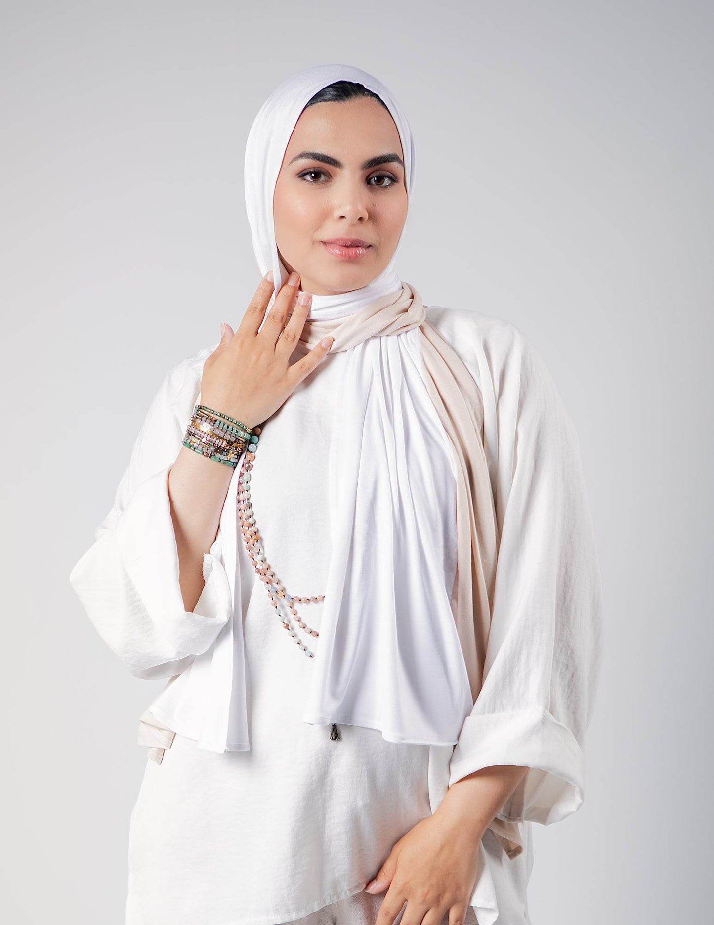 Creme / White - By.D Scarves