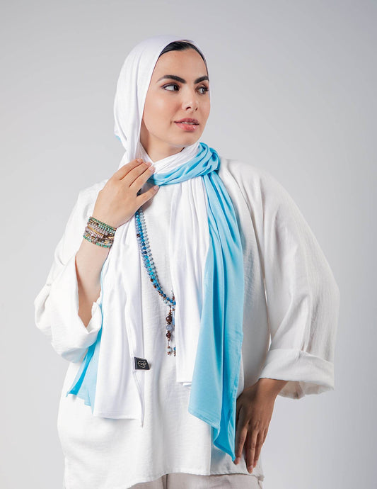 Pearl White / Ice Blue - By.D Scarves