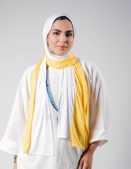 Pearl White / Joyful Yellow - By.D Scarves