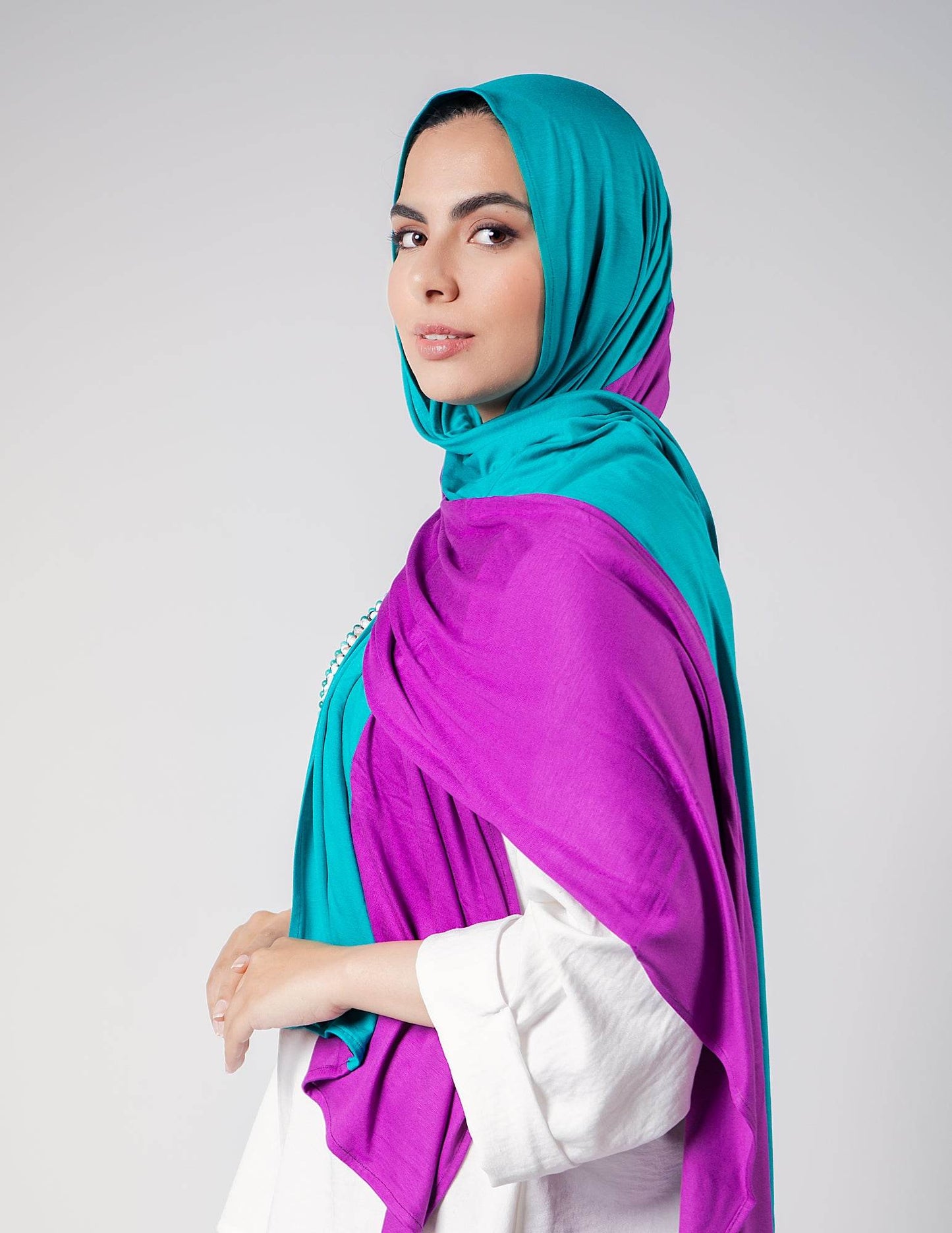 Turquoise / Violet - By.D Scarves