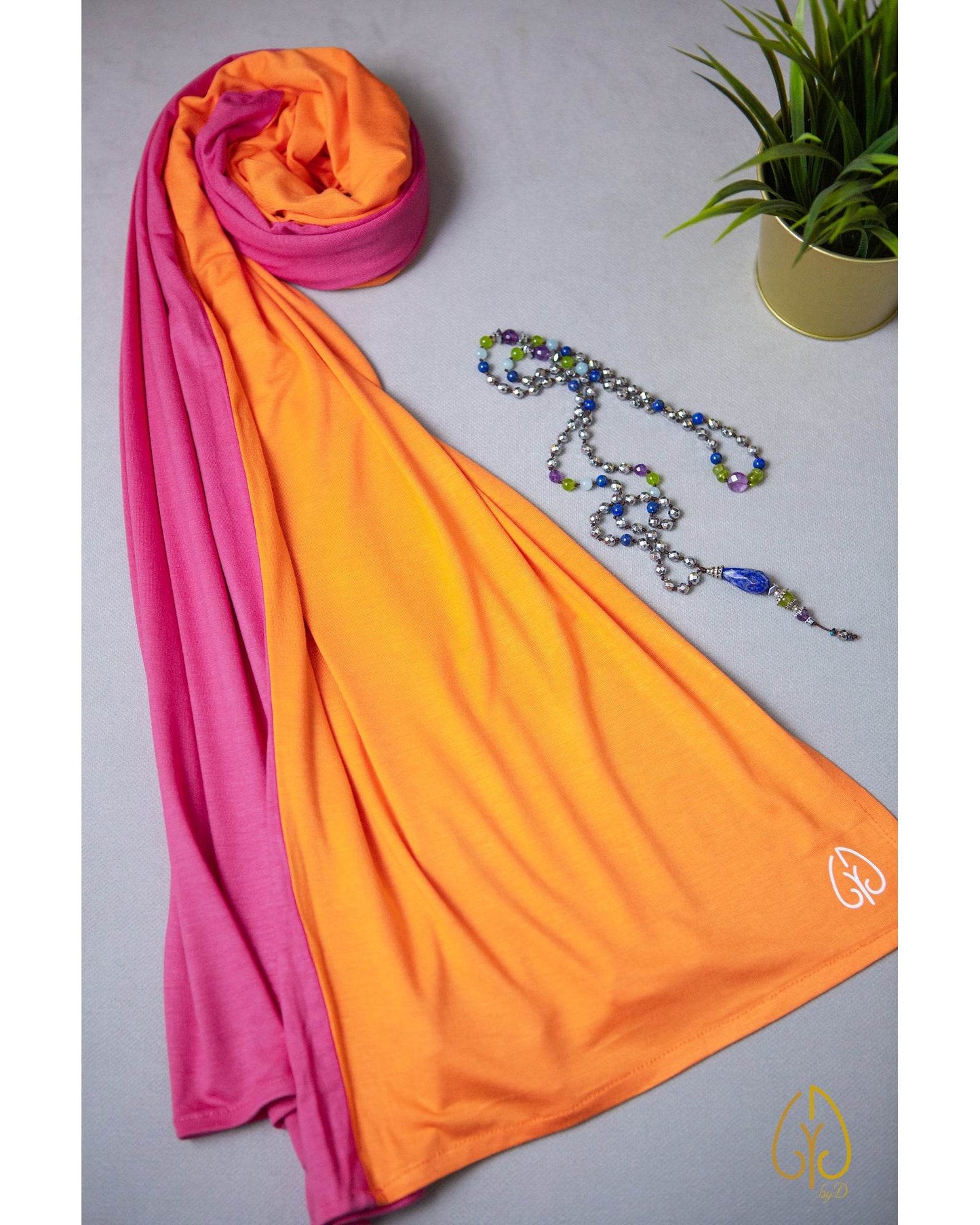 Tangerine / Pink - By.D Scarves