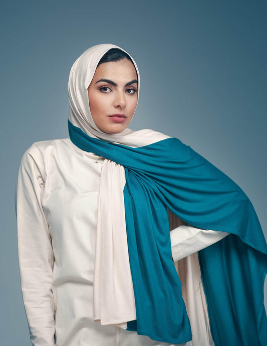 Natural / Peacock - By.D Scarves