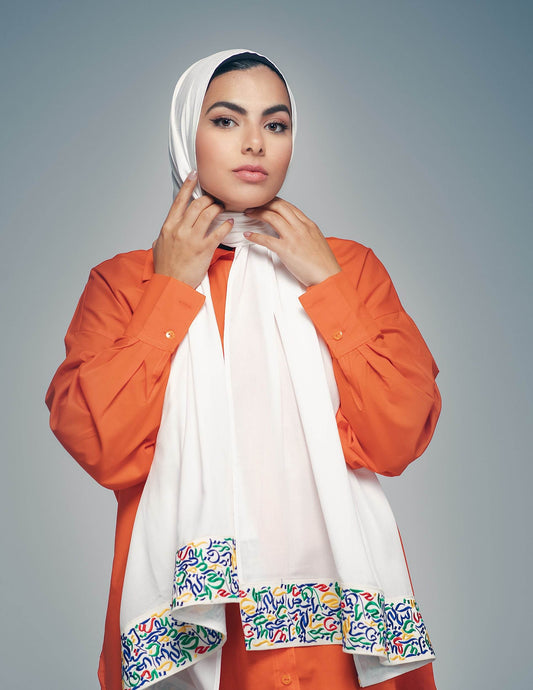 Arabic Calligraphy White - By.D Scarves