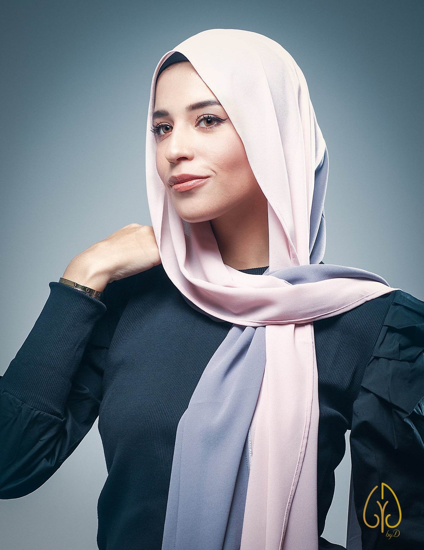 The Delicate Grey x Powder Rose - By.D Scarves