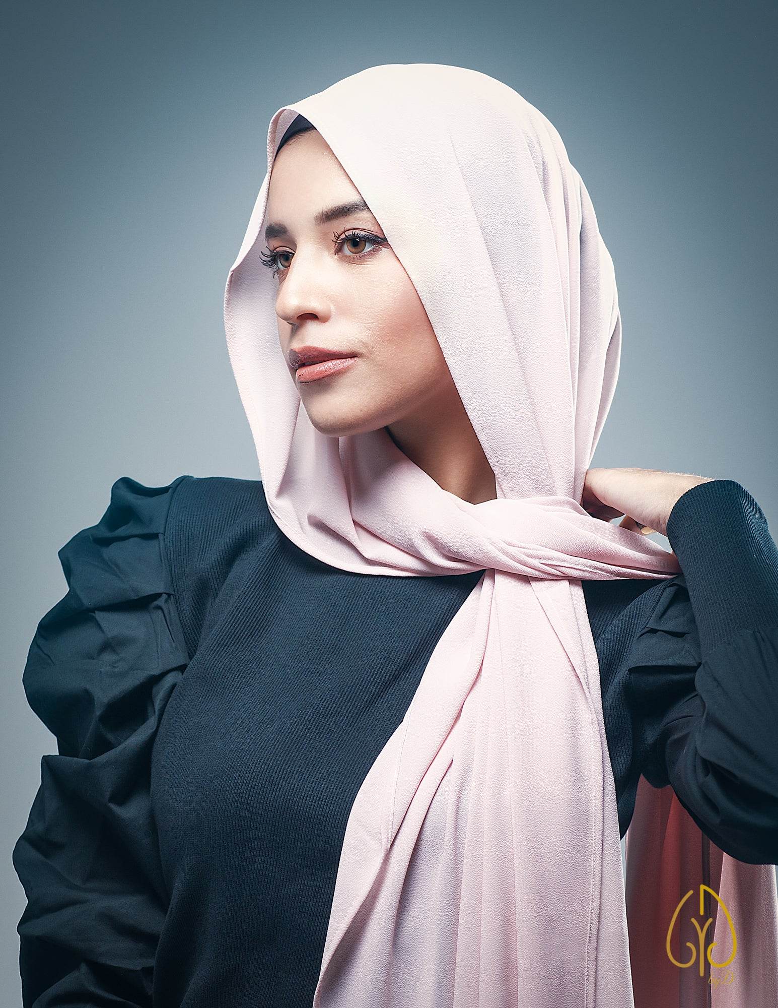 The Delicate Powder Rose - By.D Scarves