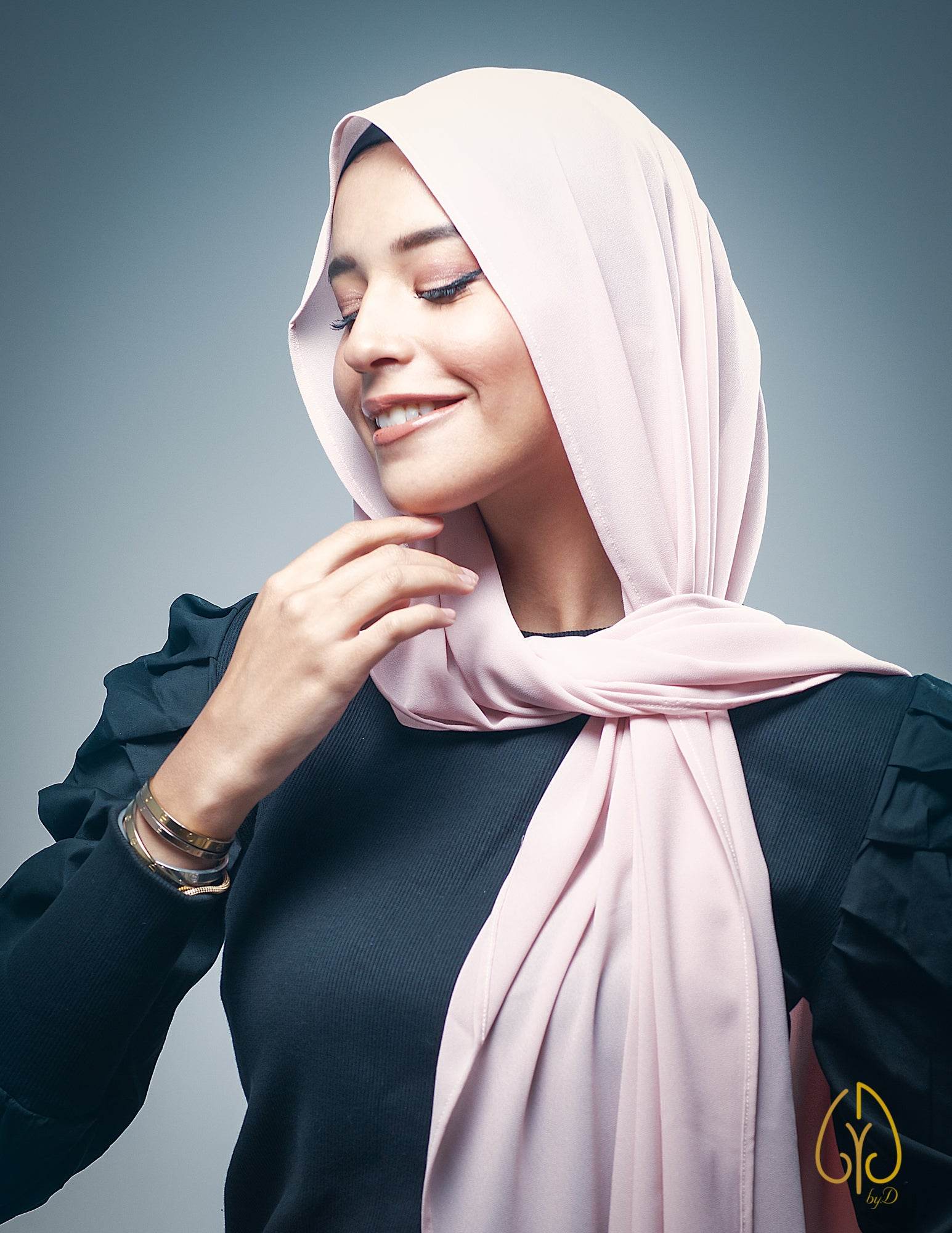 The Delicate Powder Rose - By.D Scarves