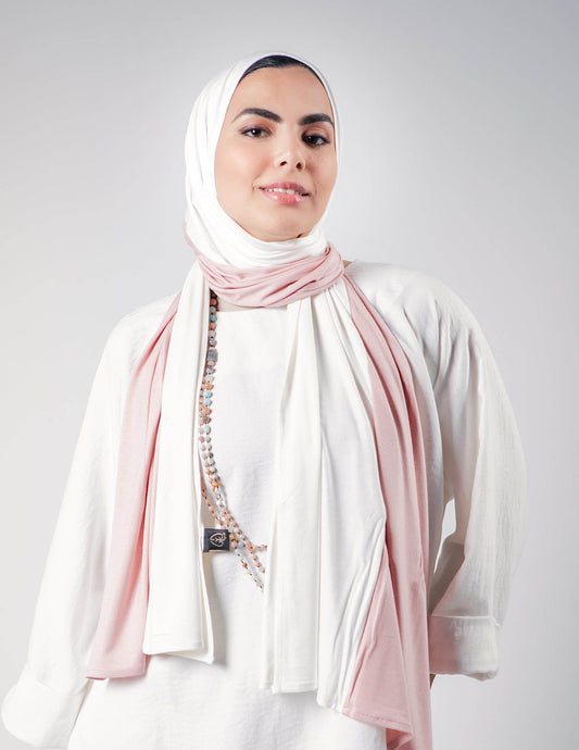 Pearl White / Powder Rose - By.D Scarves