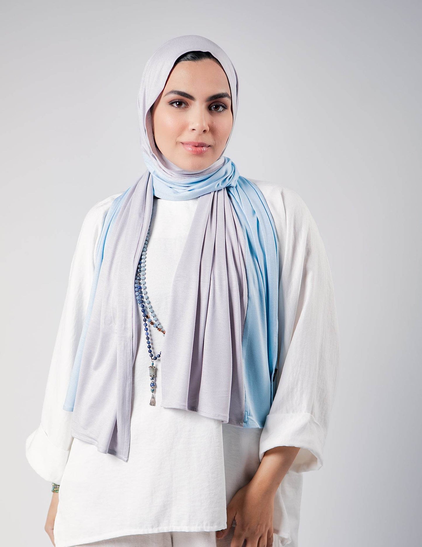 Light Grey / Baby Blue - By.D Scarves