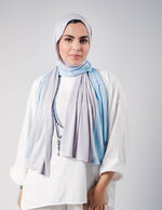 Load image into Gallery viewer, Light Grey / Baby Blue - By.D Scarves

