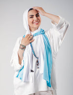 Load image into Gallery viewer, Pearl White / Ice Blue - By.D Scarves
