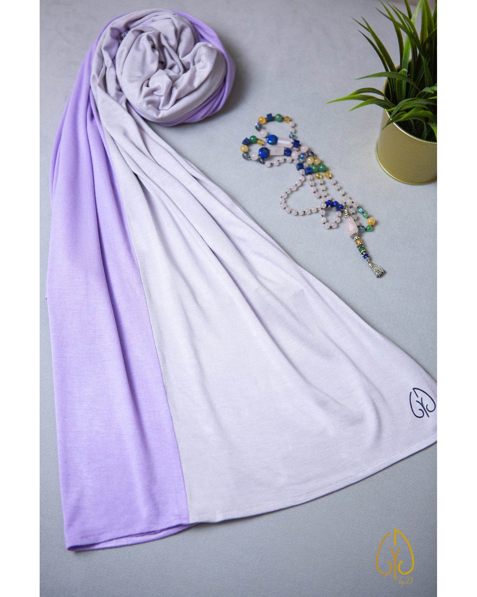 Lilac / Light Grey - By.D Scarves