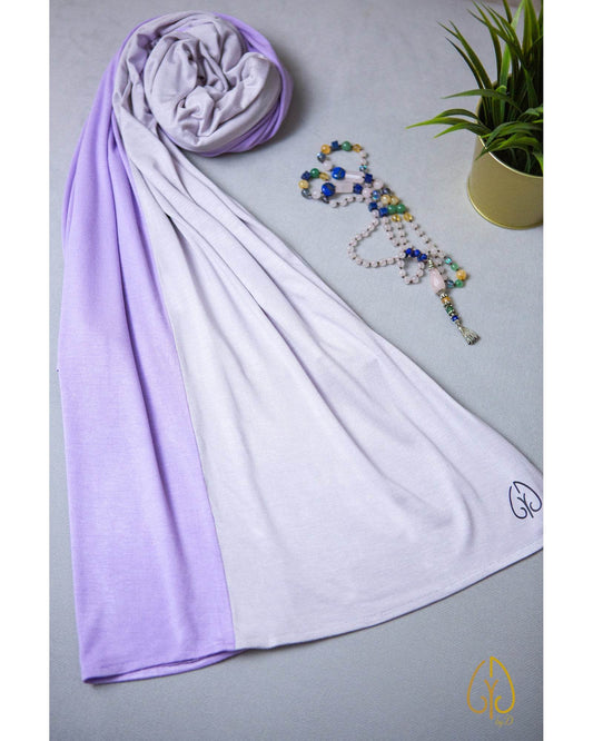 Lilac / Light Grey - By.D Scarves