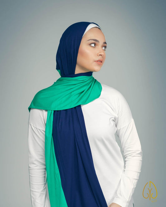 Navy / Green - By.D Scarves