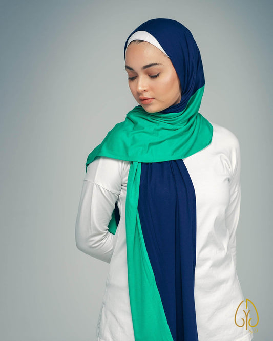 Navy / Green - By.D Scarves