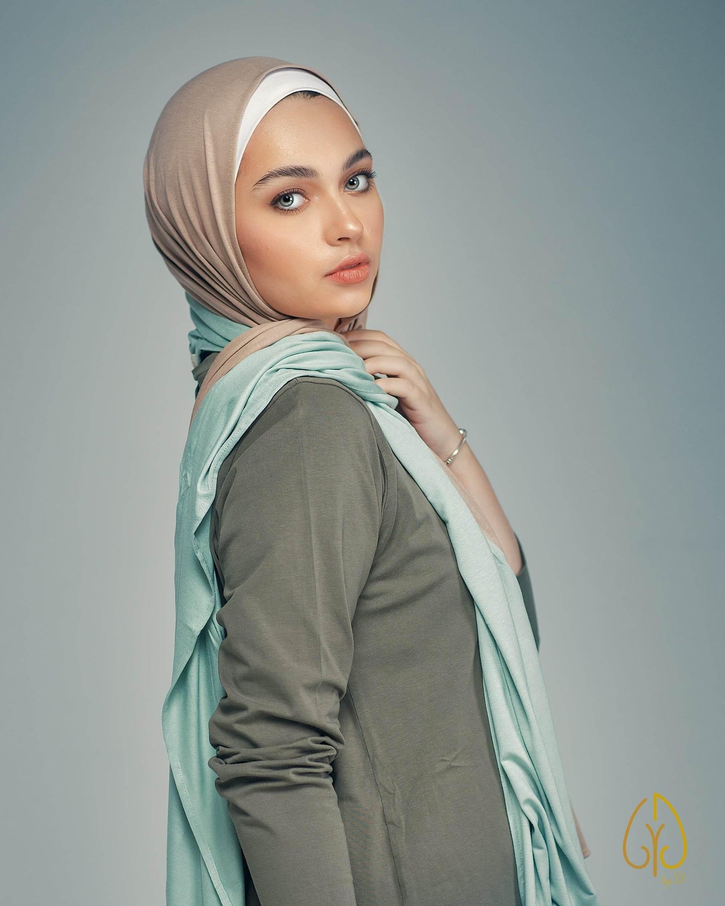 Nude / Mint - By.D Scarves