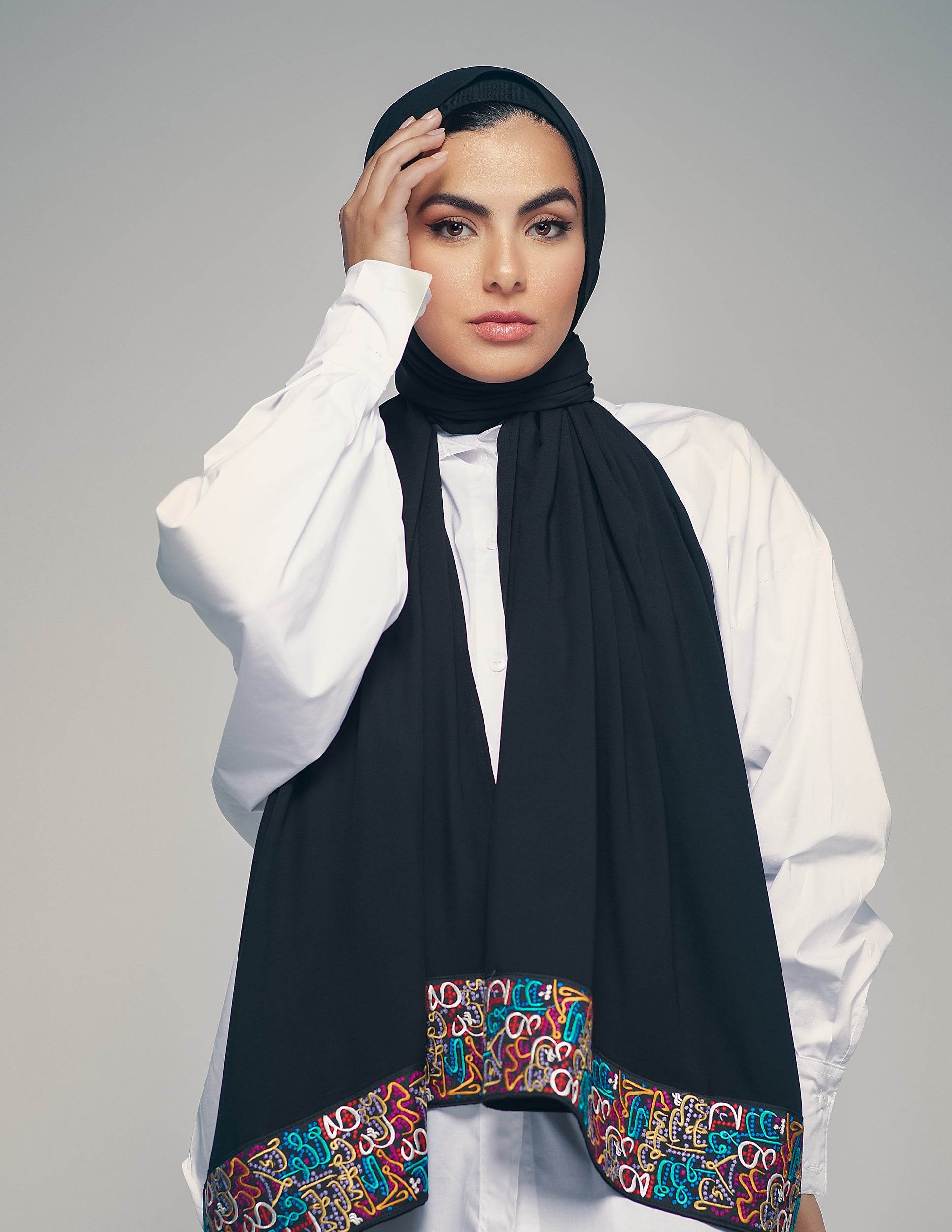 Arabic Calligraphy Black - By.D Scarves