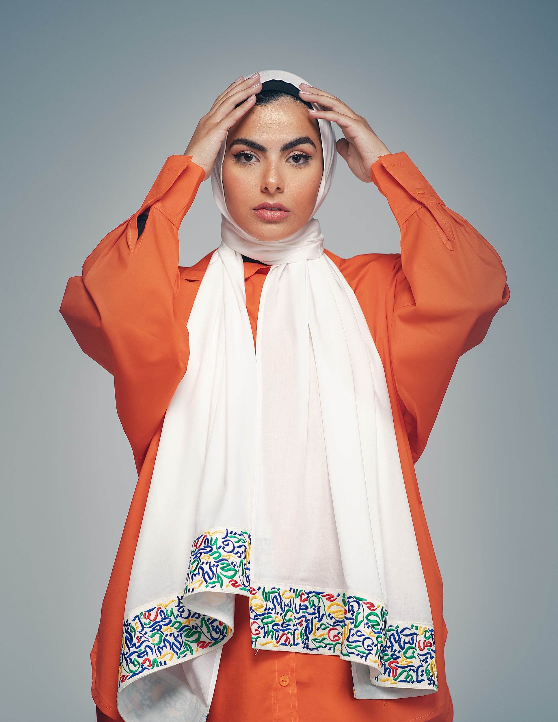 Arabic Calligraphy White - By.D Scarves